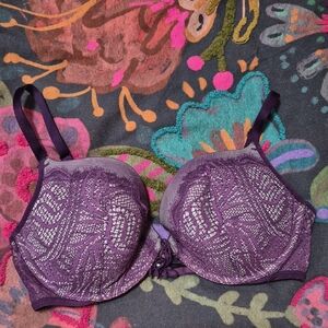 Victoria's Secret Deep Purple Lace Bra